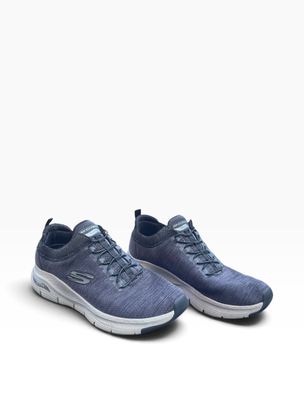 Skechers Men's Arch Fit Waveport Sneaker Gray Blue Mesh Size 9